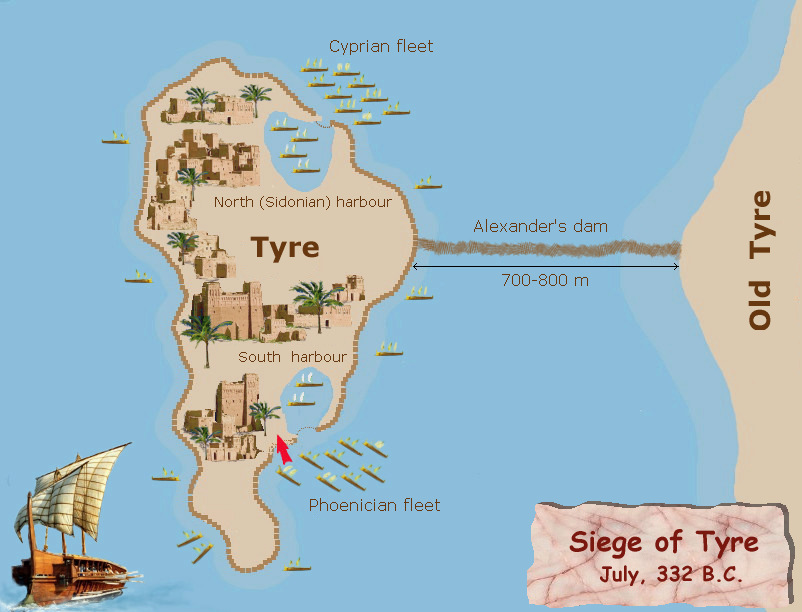 Alexander's Bridge and Battle Plan at the Siege of Tyre