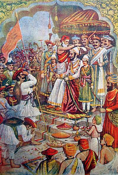 The Coronation of Shivaji Maharaj as 'Chhatrapati' at Raigad Fort in 1674