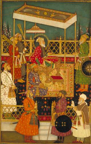Emperor Aurangzeb and his courtiers