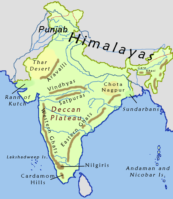 The Deccan Plateau; Source: Nichalp, CC BY-SA 3.0